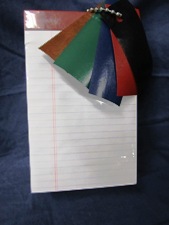 legal paper pad, ruled white, choice of color tape top